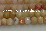 CRB1215 15.5 inches 4*6mm faceted rondelle pink opal beads