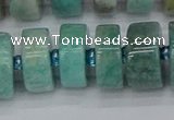 CRB1235 15.5 inches 8*16mm tyre amazonite gemstone beads