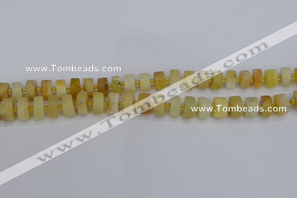 CRB1239 15.5 inches 6*10mm tyre matte yellow opal gemstone beads