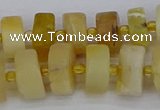 CRB1240 15.5 inches 6*12mm tyre matte yellow opal gemstone beads