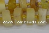 CRB1241 15.5 inches 7*14mm tyre matte yellow opal gemstone beads