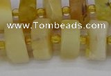 CRB1242 15.5 inches 8*16mm tyre matte yellow opal gemstone beads