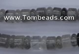 CRB125 15.5 inches 4*10mm & 7*10mm rondelle cloudy quartz beads