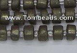 CRB1259 15.5 inches 5*8mm tyre matte pyrite gemstone beads