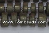 CRB1261 15.5 inches 6*12mm tyre matte pyrite gemstone beads