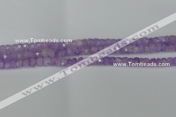 CRB1270 15.5 inches 4*6mm faceted rondelle lavender amethyst beads