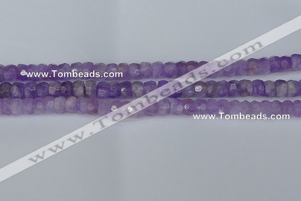 CRB1271 15.5 inches 5*8mm faceted rondelle lavender amethyst beads