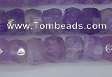 CRB1272 15.5 inches 6*10mm faceted rondelle lavender amethyst beads