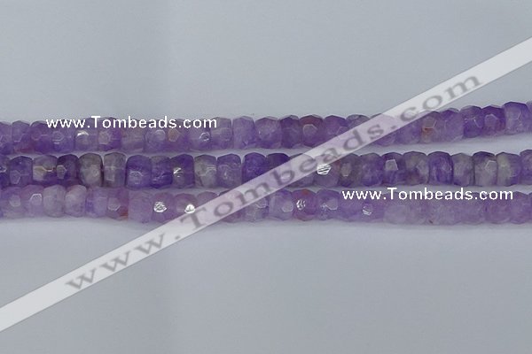 CRB1272 15.5 inches 6*10mm faceted rondelle lavender amethyst beads