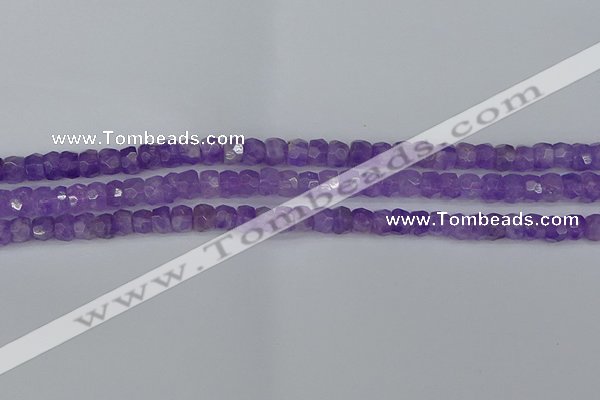 CRB1274 15.5 inches 4*6mm faceted rondelle lavender amethyst beads