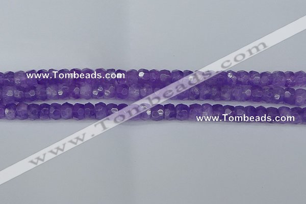 CRB1275 15.5 inches 5*8mm faceted rondelle lavender amethyst beads