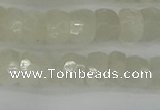 CRB1279 15.5 inches 5*8mm faceted rondelle white moonstone beads