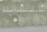 CRB1280 15.5 inches 6*10mm faceted rondelle white moonstone beads