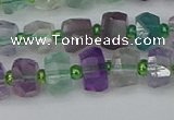 CRB1288 15.5 inches 6*10mm faceted rondelle fluorite beads