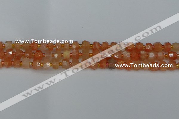 CRB1290 15.5 inches 4*6mm faceted rondelle moonstone beads