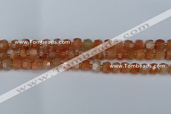 CRB1291 15.5 inches 5*8mm faceted rondelle moonstone beads