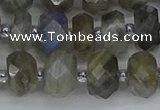 CRB1296 15.5 inches 6*10mm faceted rondelle labradorite beads