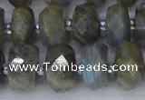 CRB1297 15.5 inches 6*12mm faceted rondelle labradorite beads