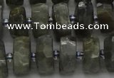 CRB1302 15.5 inches 6*12mm faceted rondelle labradorite beads