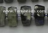 CRB1305 15.5 inches 8*18mm faceted rondelle labradorite beads