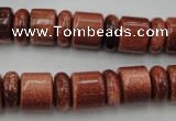 CRB131 15.5 inches 6*12mm & 10*12mm rondelle goldstone beads