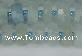 CRB1311 15.5 inches 6*10mm faceted rondelle aquamarine beads