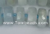 CRB1315 15.5 inches 8*16mm faceted rondelle aquamarine beads