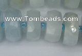 CRB1316 15.5 inches 8*18mm faceted rondelle aquamarine beads