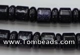 CRB132 15.5 inches 6*12mm & 10*12mm rondelle blue goldstone beads