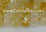 CRB1321 15.5 inches 6*10mm faceted rondelle citrine beads