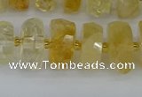 CRB1322 15.5 inches 6*12mm faceted rondelle citrine beads