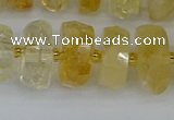 CRB1323 15.5 inches 7*14mm faceted rondelle citrine beads