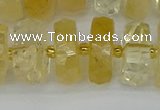 CRB1325 15.5 inches 8*18mm faceted rondelle citrine beads