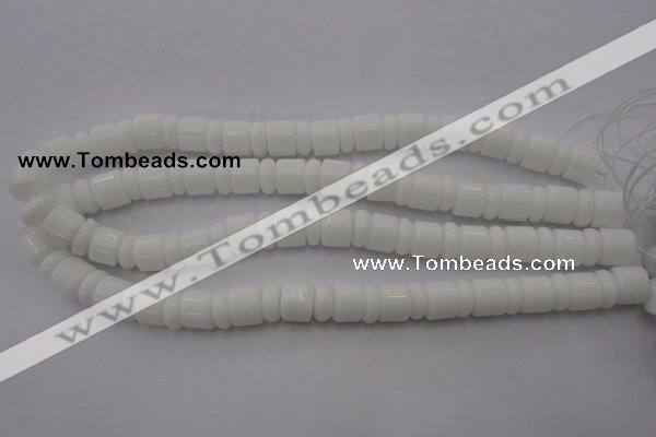 CRB133 15.5 inches 6*12mm & 10*12mm rondelle white porcelain beads