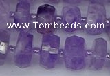 CRB1331 15.5 inches 6*10mm faceted rondelle lavender amethyst beads