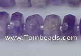 CRB1332 15.5 inches 6*12mm faceted rondelle lavender amethyst beads