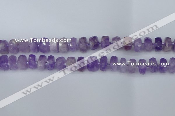 CRB1332 15.5 inches 6*12mm faceted rondelle lavender amethyst beads