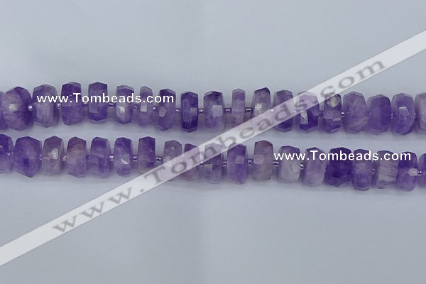 CRB1333 15.5 inches 7*14mm faceted rondelle lavender amethyst beads