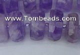 CRB1334 15.5 inches 8*16mm faceted rondelle lavender amethyst beads