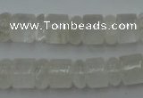 CRB134 15.5 inches 6*12mm & 10*12mm rondelle white crystal beads