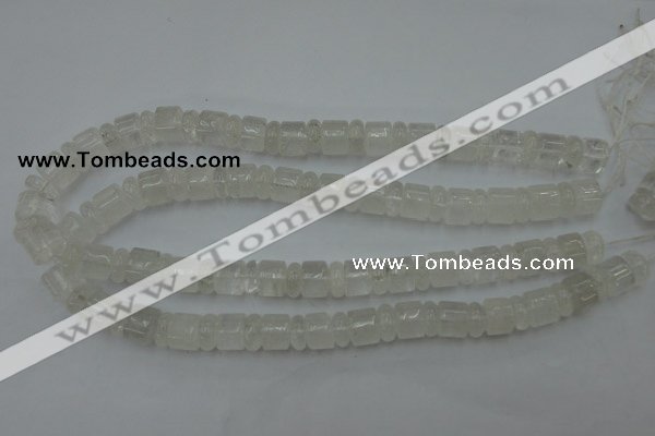 CRB134 15.5 inches 6*12mm & 10*12mm rondelle white crystal beads