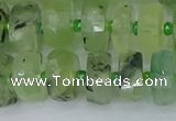 CRB1352 15.5 inches 6*12mm faceted rondelle green rutilated quartz beads