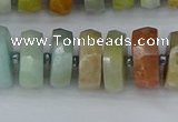 CRB1362 15.5 inches 6*12mm faceted rondelle Chinese amazonite beads