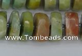 CRB1363 15.5 inches 7*14mm faceted rondelle Chinese amazonite beads
