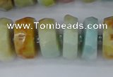 CRB1364 15.5 inches 8*16mm faceted rondelle Chinese amazonite beads