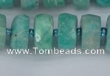 CRB1373 15.5 inches 7*14mm faceted rondelle amazonite beads