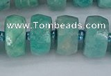 CRB1374 15.5 inches 8*16mm faceted rondelle amazonite beads