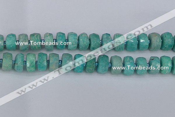 CRB1375 15.5 inches 8*18mm faceted rondelle amazonite beads