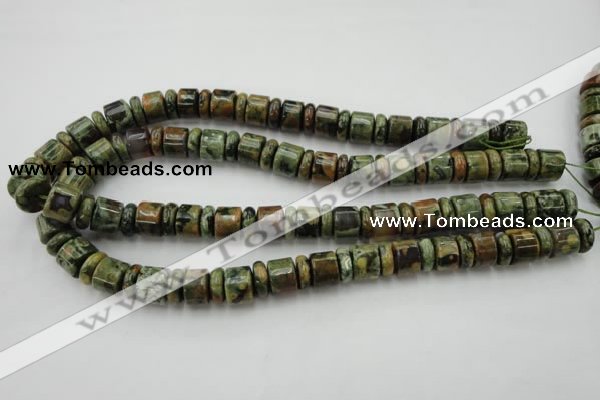 CRB138 15.5 inches 6*12mm & 10*12mm rondelle rhyolite gemstone beads