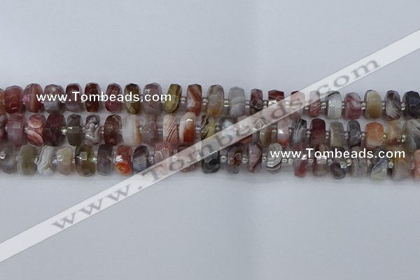 CRB1381 15.5 inches 6*10mm faceted rondelle botswana agate beads